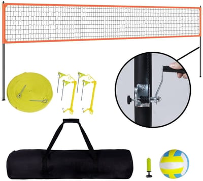 Roossentials draagbaar volleybalnetsysteem - Volleybalnet - Buitensport - In hoogte verstelbar - Volleybalset - Met draagtas - Met palen - Met pomp