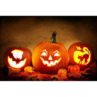 Broderie diamant 5D DIY Peinture diamant Halloween Maison Citrouille Point de croix 20X30CM orange