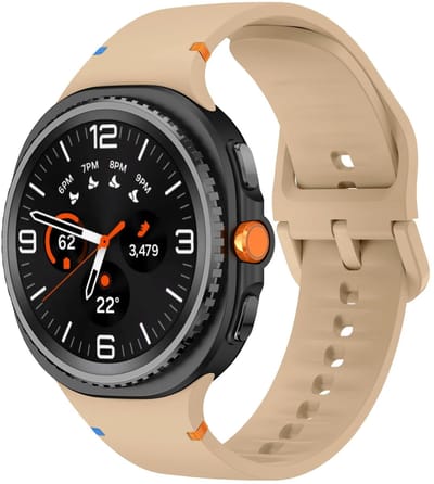 Strap-it Siliconen bandje met gespsluiting geschikt voor Samsung Galaxy Watch 9 (40/44mm) / Watch 8 (40/44mm) / 8 Classic (46mm) - beige