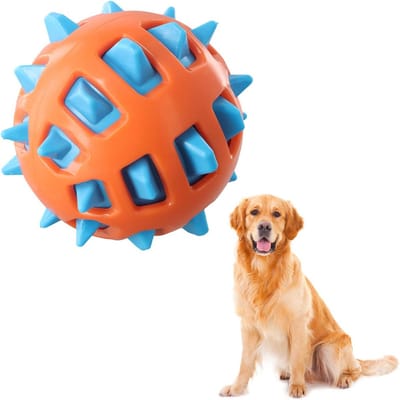 Onverwoestbare Hondenbal van Veilig Rubber - Kauwspeelgoed met Zachte Noppen voor Middelgrote en Grote Honden