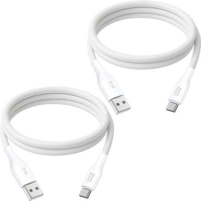 2x usb C kabel - Usb A naar usb C - Oplaadkabel - Usb lader - Stevig - Lange levensduur - Lader - 3 meter - Lang - Wit