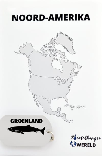 Groenland Sleutelhanger inclusief kaart – Groenland cadeau – beste land- Leuk kado voor je Vriend om te geven - 2.9 x 5.4CM