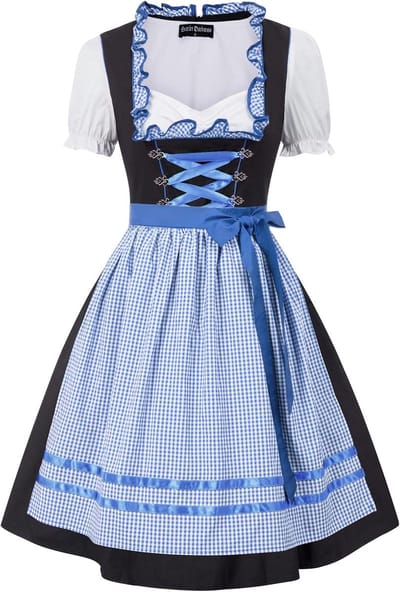 Dames Dirndl-jurk met Smalle Tailleband voor Oktoberfest en Traditionele Feesten