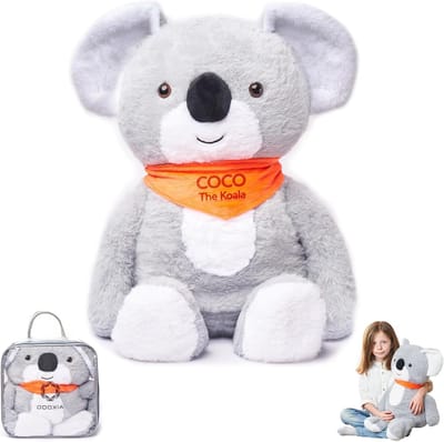Verzwaringsknuffel Koala - Zwaar Pluche Dier - Stress Verminderen - Inclusief Draagtas - 35 x 55 x 15 cm - Grijs
