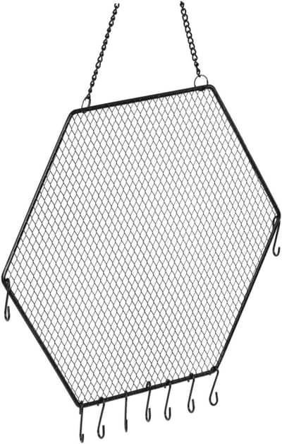 Sieradenrek Plank - Sieradenhouder Organizer - Sieraden Overzichtelijk Houden - Voorkomt Klitten Lange Oorbellen - 30 x 26 cm - Zwart