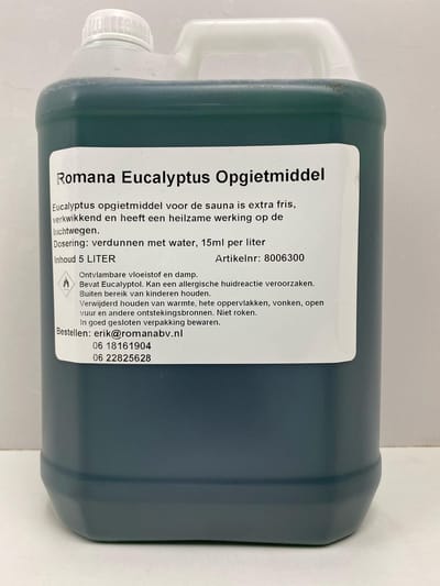 Romana Products Sauna Opgietmiddel - Sauna Geuren - Verfrissende Saunageur - Eucalyptus 5L
