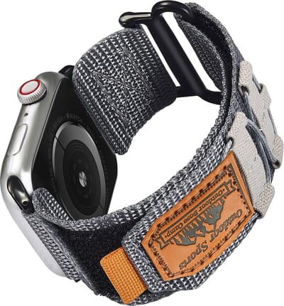 Stravo Hoogwaardige boutique nylon horlogebandje - Geschikt voor Apple Watch 42mm (Series 11/10), 41mm (Series 9/8/7), 40mm (Series 6/5/4, SE 3/2/1), 38mm (Series 3/2/1) - Nylon Sportbandje Loop Bandje - Grijs