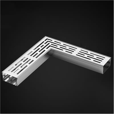 Douchegoot Set - Afvoer Rooster - Buiten Ruimte Drainage - Roestvrij Staal - 25x15x4cm - Zilver