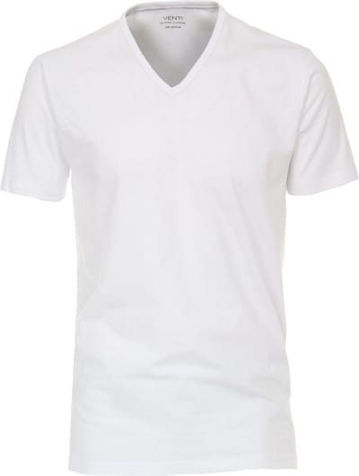 Venti Basis T-shirt Met Stretch V-hals Wit 2-Pack 012600-001 - XXL
