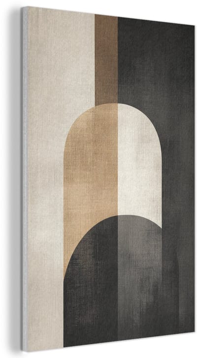 Akoestisch wandpaneel 40x60 cm - Vilt schilderij Geometrische - Vormen - Wit - Akoestische panelen - Geluidsdempende wanddecoratie - Geluidsisolatie woonkamer - Muurdecoratie geluidspanelen
