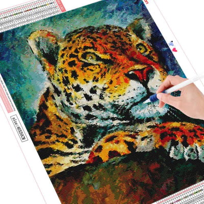 Volledige vierkante diamant borduurwerk luipaard diamant schilderij kruissteek dier strass foto Full Square 20X30CM
