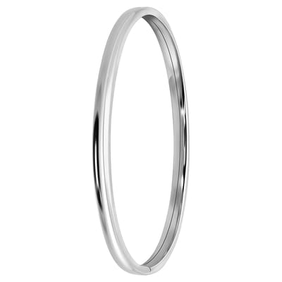 Lucardi Dames Zilveren bangle 4mm - Armband - 925 Zilver - Zilverkleurig - 58 mm