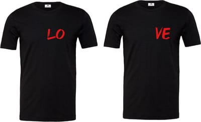Matching shirt voor hem en haar-LOVE-Zwart-Maat S