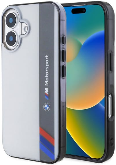 BMW, Beschermhoes Geschikt voor Apple iPhone 16 Collectie IML Motorsport, Grijs