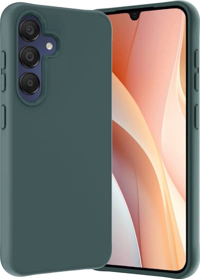Hoes - Geschikt voor Samsung Galaxy A15 - Sterk & Shockproof - Hoesje Cover - Siliconen Case - Donkergroen
