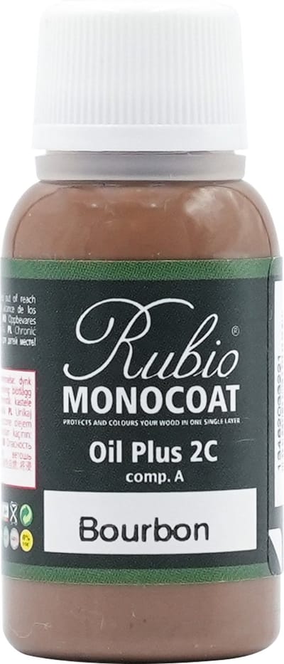 Rubio Monocoat Oil Plus 2C - Ecologische Houtolie in 1 Laag voor Binnenshuis - Bourbon, sample 20 ml (0.8 m²)