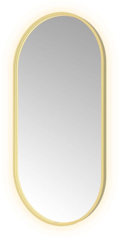 Hotbath &More OVA612 Oval spiegel 60x120cm met verlichting, spiegelverwarming, kleurwissel, dimbaar en afstandsbediening geborsteld messing PVD