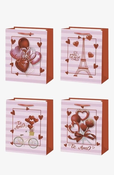 8 x Luxe papieren cadeautassen - 32*26*10cm – Stevig & Herbruikbaar – Verschillende Kleuren en Prints – Cadeau & Geschenktas