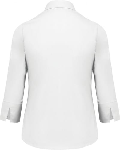 Kariban Overhemd in onderhoudsvriendelijk polykatoen-popeline 3/4-mouwen dames K558 - White - XS