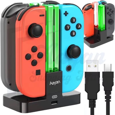 Joy-Con Oplaadstation – Laad 4 Controllers Tegelijk – USB - C Dock met LED Indicator – controller oplader switch – joy con laadstation – 87634