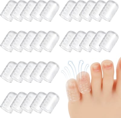 30 Stuks Siliconen Teenkappen, Ademend en Zacht voor Bescherming van Teennagels, Anti-Wrijving Teencaps voor Blaren, Eelt en Pijnverlichting
