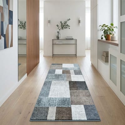 FLOORDIREKT Tapijtloper Lucano - Op Maat - Modern - Antislip Woonvloerkleed - Beige - 80 x 100 cm