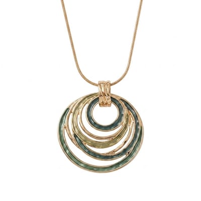 Goudkleurige ketting met abstracte ronde hanger – ketting voor dames – modern design – ketting met hanger