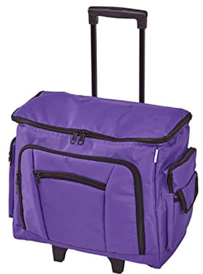 Naaimachinetas - Opbergtas - Naaien en Reizen - Met Wieltjes - 47 x 38 x 24 cm - Paars