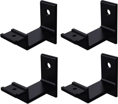 Hermeta leuninghouder 3541-18 - Zwart - Aluminium - Keilboutbevestiging - Vlak zadel - 4 stuks
