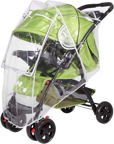 universele regenhoes voor kinderwagens met ventilatiegaten en panoramisch zicht