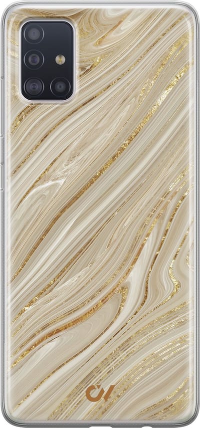 Hoesje geschikt voor Samsung Galaxy A51 hoesje - Golden Marble - - Goud - - Casevibes