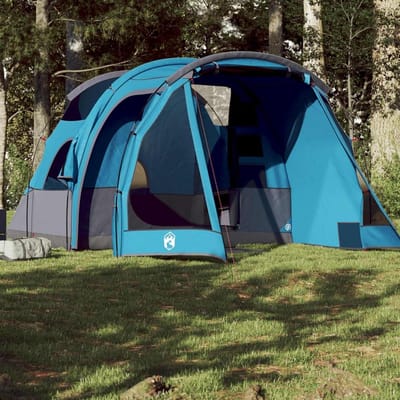 Tunneltent - Campingtent Familietent - Kamperen en outdoor - Waterdicht PU-coating - 483 x 250 cm - Blauw