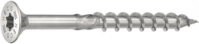 Heco Topix-Plus - RVS A2 Schroeven - Pozidrive platverzonken kop - 4 x25mm - Deeldraad (200 stuks)
