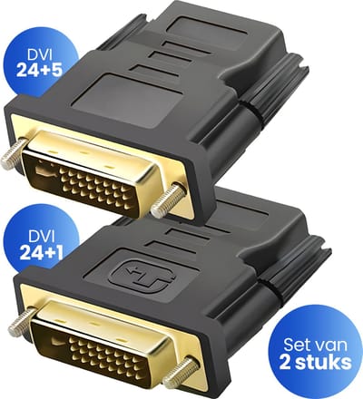 Garpex® DVI 24+1 naar HDMI Adapter + DVI 24+5 naar HDMI Adapter - Full HD 1080P - Converter voor Monitor, PC & HDTV