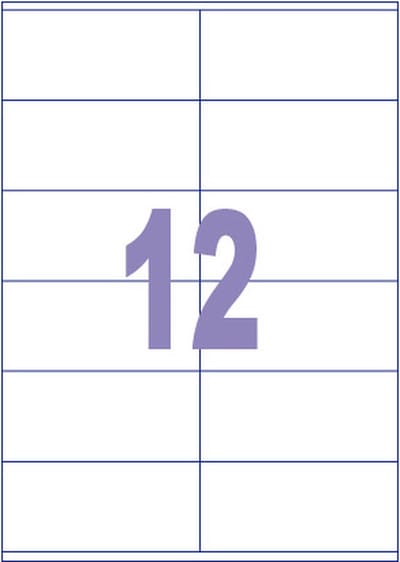 Kangaro etiket - inkjet/laser/kopieer - 105x48mm - 100 vel - 12 stickers per vel