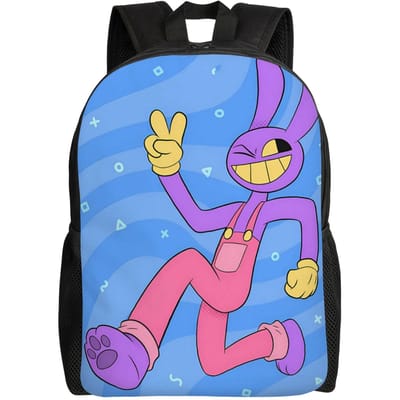 Jax Cartoon Digitals Circus Thermische Rugzak Jongen Polyester Trekking Rugzakken Patroon Esthetisch Middelbare School Tassen Rucksack One Size blue