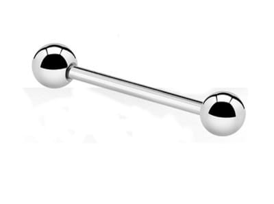 Titanium 10 mm Barbell Piercing 1,2 mm met 3 mm Balletjes. RH-Jewelry[High Quality Piercing]