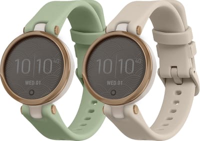 kwmobile 2x horlogebandjes geschikt voor Garmin Lily Sport bandje - Smartwatch bandjes van TPU - Activity tracker horloge band in pastelgroen / beige