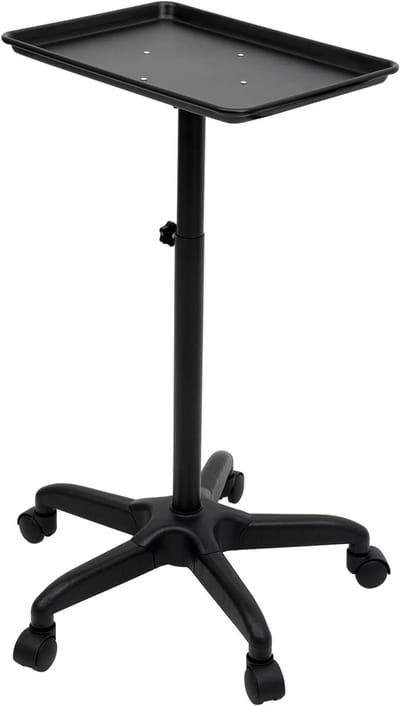 Salon Trolley - Kapperswagen Beauty - Werkruimte Organiseren - In hoogte verstelbaar - 45x33 cm dienblad - Zwart