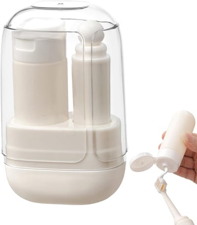 Reisset Tandenborstel - Toiletartikelen Set - Hygiënisch Reizen - Geïntegreerde Klapbeker - 13 x 8 x 6 cm - Wit