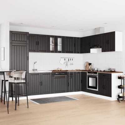 vidaXL - Waskompkast - Lucca - 2 - st - Zwart - Bewerkt - hout
