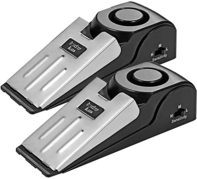 MTTproducts - Deurstopper Alarm - Draagbaar Veiligheidssysteem - 2 Pack - 121 dB Geluid - Deur Stop - Geschikt voor Thuis en Hotel