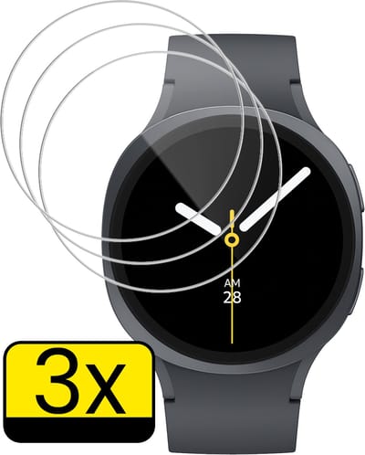 Screenprotector - 3 Stuks - Geschikt voor Samsung Galaxy Watch 8 (40 mm) - Sterk & Shockproof - Tempered Glass - Beschermglas Screen Cover - Gehard Glas - Bescherm Protector voor Smartwatch