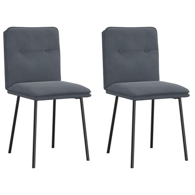 vidaXL - Eetkamerstoelen - 2 - st - fluweel - donkergrijs