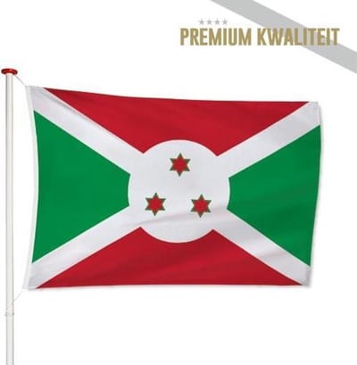 Burundese Vlag Burundi100x150cm - Kwaliteitsvlag - Geschikt voor buiten