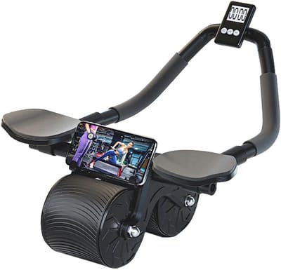 Buikspierwiel - Buikroller Fitness - Core Training - Automatische Rebound - 100kg Belasting - Zwart