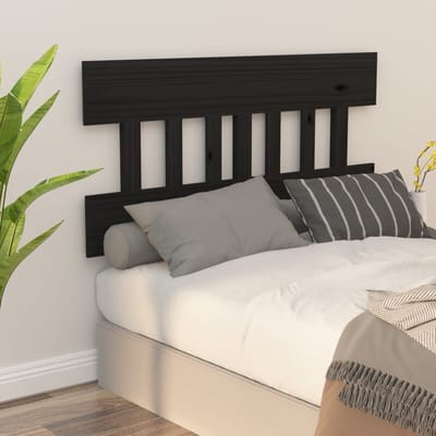 vidaXL - Hoofdbord - 163,5x3x81 - cm - massief - grenenhout - zwart