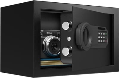 SNJY® Kluis Brandwerend - Kluis met Sleutel - Documentenkluis met Cijferslot - 20D x 31B x 20H cm - Zwart