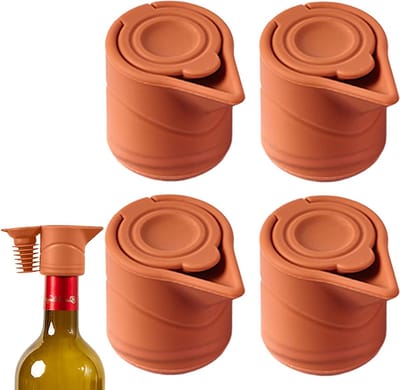 Wijnflesdop voor optimale versheid en smaakbehoud van wijn - Oranje kleur, perfecte afsluiting
