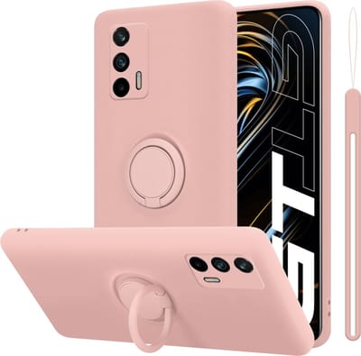 Cadorabo Hoesje geschikt voor Realme GT / GT Neo 2T / Q3 PRO in LIQUID ROZE - Beschermhoes van flexibel TPU silicone Case Cover met ring